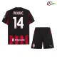 MODRIĆ 14 AC Milan Equipacione Baratas Primeiro Kit 2025/26 Infantil Vermelho/Preto MODRIĆ 14 AC Milan Equipacione Baratas Primeiro Kit 2025/26 Infantil Vermelho/Preto