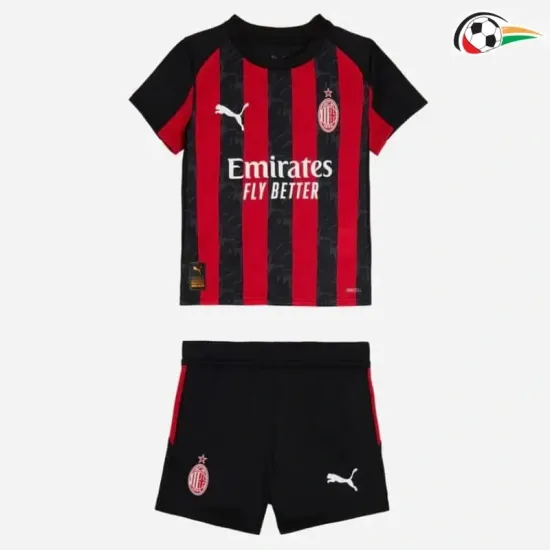 MODRIĆ 14 AC Milan Equipacione Baratas Primeiro Kit 2025/26 Infantil Vermelho/Preto MODRIĆ 14 AC Milan Equipacione Baratas Primeiro Kit 2025/26 Infantil Vermelho/Preto