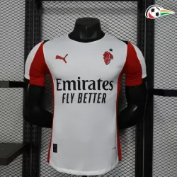 Camisola AC Milan Replicas Visitante Segundo Kit 2025/26 Jogador Branco