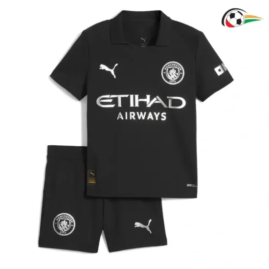 Manchester City Camiseta Qualidade TAILANDESA Away 2025/26 (Camisola + Calções) Preto Manchester City Camiseta Qualidade TAILANDESA Away 2025/26 (Camisola + Calções) Preto