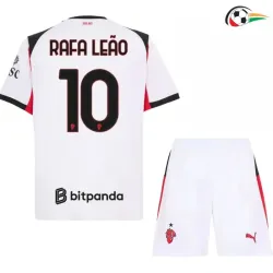 RAFA LEÃO 10 AC Milan Camisa Baratas Segundo Kit 2025/26 Infantil Branco