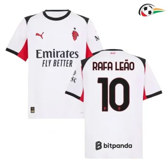 RAFA LEÃO 10 AC Milan Camisola Replicas Visitante 2025/26 Branco RAFA LEÃO 10 AC Milan Camisola Replicas Visitante 2025/26 Branco