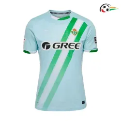 Real Betis Equipacione Qualidade AAA Visitante Segundo Kit 2025/26 com Patch da La Liga Azul Claro