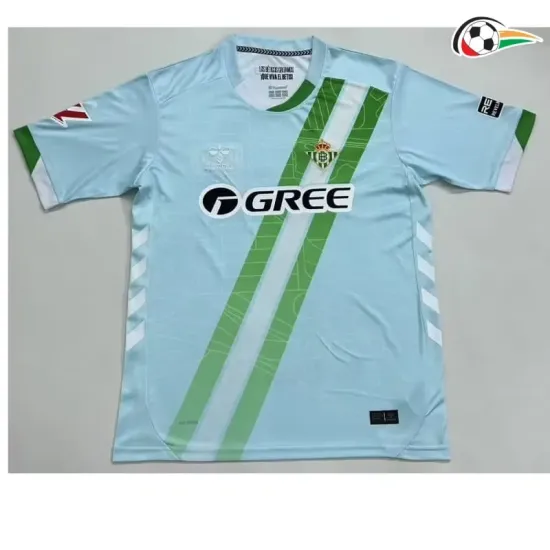 Real Betis Equipacione Qualidade AAA Visitante Segundo Kit 2025/26 com Patch da La Liga Azul Claro Real Betis Equipacione Qualidade AAA Visitante Segundo Kit 2025/26 com Patch da La Liga Azul Claro