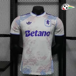Aston Villa Camisa Futebol Thrid 2025/26 Versão Jogador Branco