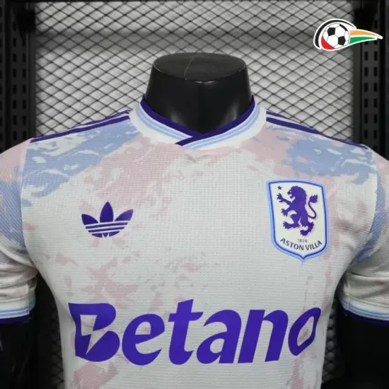 Aston Villa Camisa Futebol Thrid 2025/26 Versão Jogador Branco Aston Villa Camisa Futebol Thrid 2025/26 Versão Jogador Branco