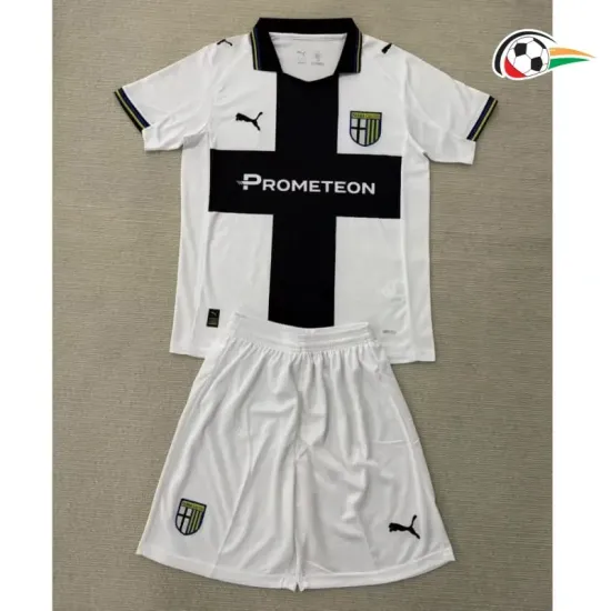 Camisa Parma Calcio Qualidade AAA Home Primeiro Kit 2025/26 Niños Branco/Preto Camisa Parma Calcio Qualidade AAA Home Primeiro Kit 2025/26 Niños Branco/Preto