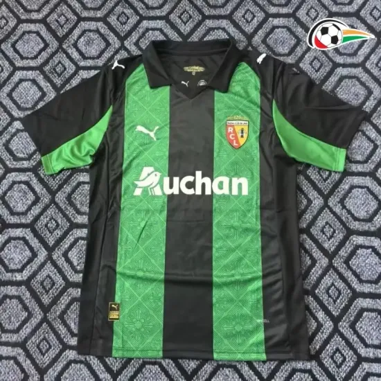 RC Lens Camisa Baratas Visitante Segundo Kit 2025/26 Verde/Preto RC Lens Camisa Baratas Visitante Segundo Kit 2025/26 Verde/Preto