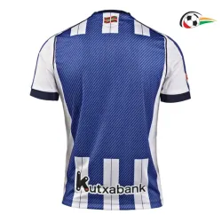 Real Sociedad Equipacione Futebol Local 2025/26 com Patch da La Liga Azul/Branco