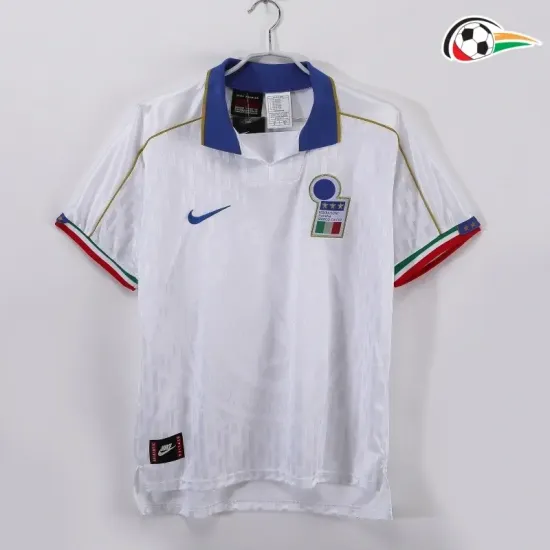 Camisola Italia Qualidade TAILANDESA Visitante Segundo Kit 1995 Retro Classicas Branco