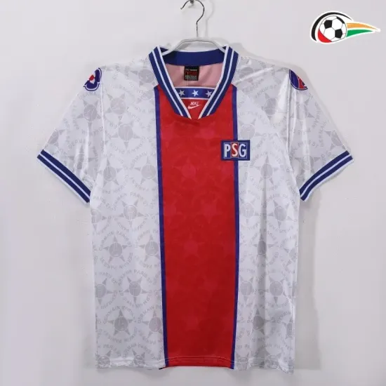 PSG Camisa Futebol Away Segundo Kit 1994/95 Retro Vermelho/Branco