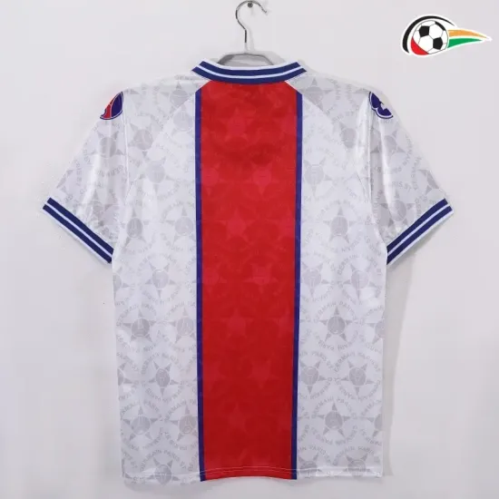 PSG Camisa Futebol Away Segundo Kit 1994/95 Retro Vermelho/Branco