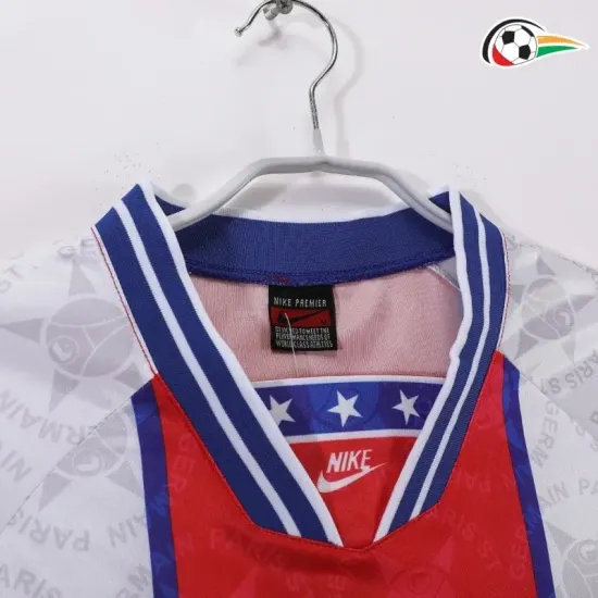 PSG Camisa Futebol Away Segundo Kit 1994/95 Retro Vermelho/Branco