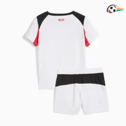 Camisa AC Milan Baratas Visitante Segundo Kit 2025/26 (Camisola + Calções) Branco