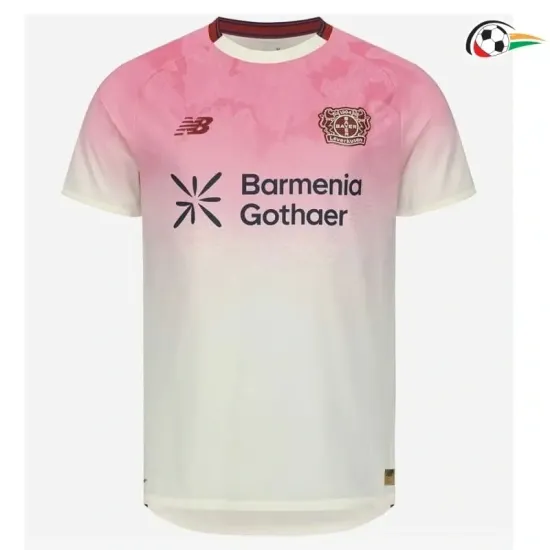 Camisola Leverkusen Qualidade TAILANDESA Away 2025/26 Rosa/Branco