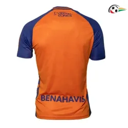 Málaga CF Camisa Qualidade AAA Terceiro Kit 2025/26 com Patch da La Liga Laranja/Azul