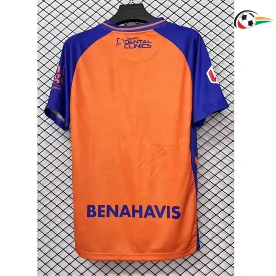 Málaga CF Camisa Qualidade AAA Terceiro Kit 2025/26 com Patch da La Liga Laranja/Azul Málaga CF Camisa Qualidade AAA Terceiro Kit 2025/26 com Patch da La Liga Laranja/Azul