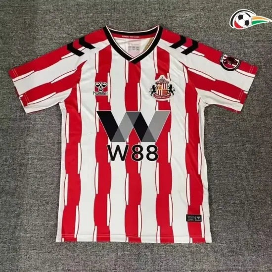 Camisa Sunderland AFC Futebol Local 2025/26 Vermelho/Branco Camisa Sunderland AFC Futebol Local 2025/26 Vermelho/Branco