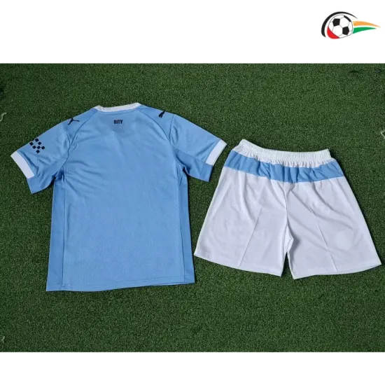 Manchester City Camisa Baratas Local 2025/26 Infantil Jogador Azul/Branco Manchester City Camisa Baratas Local 2025/26 Infantil Jogador Azul/Branco