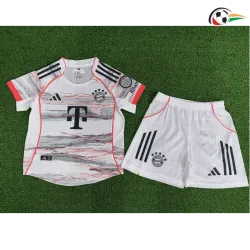 Camisa Bayern Múnich Futebol Away Segundo Kit 2025/26 Infantil Jogador Branco