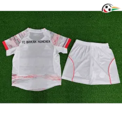 Camisa Bayern Múnich Futebol Away Segundo Kit 2025/26 Infantil Jogador Branco