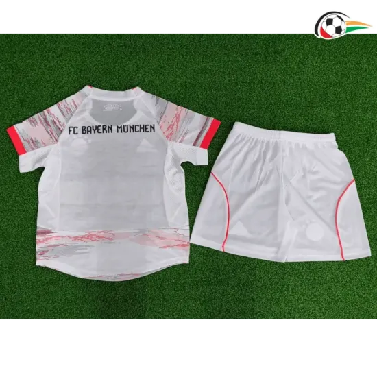 Camisa Bayern Múnich Futebol Away Segundo Kit 2025/26 Infantil Jogador Branco Camisa Bayern Múnich Futebol Away Segundo Kit 2025/26 Infantil Jogador Branco
