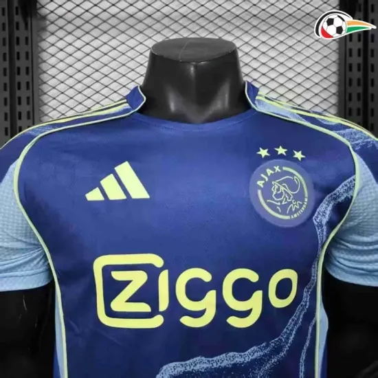 Ajax Equipacione Futebol Segundo Kit 2025/26 Versão Jogador Azul Ajax Equipacione Futebol Segundo Kit 2025/26 Versão Jogador Azul