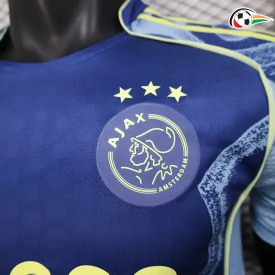 Ajax Equipacione Futebol Segundo Kit 2025/26 Versão Jogador Azul Ajax Equipacione Futebol Segundo Kit 2025/26 Versão Jogador Azul