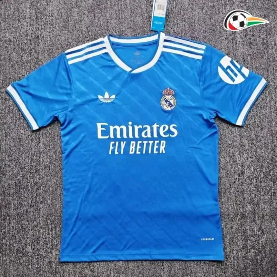 Camiseta Real Madrid Qualidade Premium Terceiro Kit 2025/26 Azul Camiseta Real Madrid Qualidade Premium Terceiro Kit 2025/26 Azul