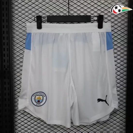 Manchester City Shorts Baratas Local 2025/26 Jogador Branco Manchester City Shorts Baratas Local 2025/26 Jogador Branco