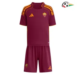Camisa AS Roma Baratas Home Primeiro Kit 2025/26 (Camisola + Calções) Vermelho