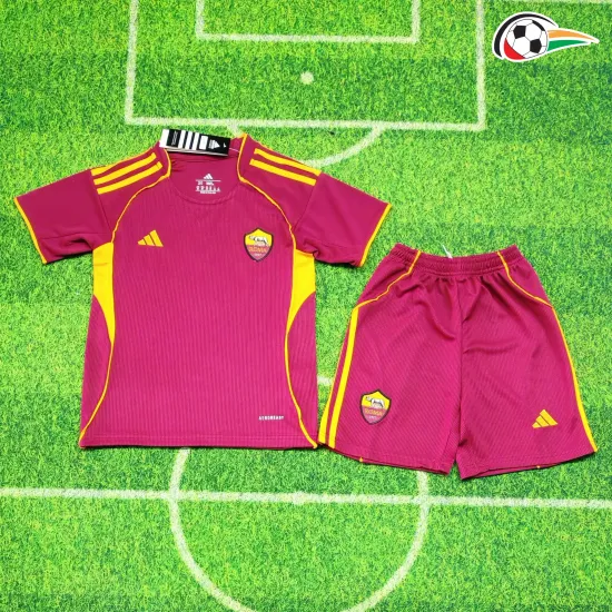 Camisa AS Roma Baratas Home Primeiro Kit 2025/26 (Camisola + Calções) Vermelho Camisa AS Roma Baratas Home Primeiro Kit 2025/26 (Camisola + Calções) Vermelho