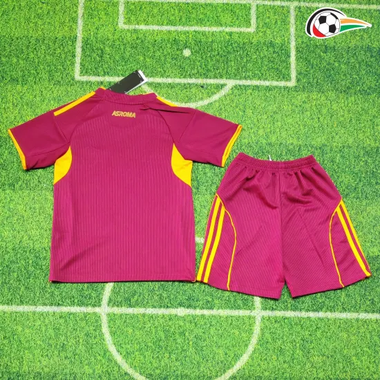 Camisa AS Roma Baratas Home Primeiro Kit 2025/26 (Camisola + Calções) Vermelho Camisa AS Roma Baratas Home Primeiro Kit 2025/26 (Camisola + Calções) Vermelho