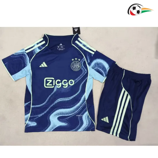 Camiseta Ajax Qualidade TAILANDESA Away 2025/26 Infantil Azul