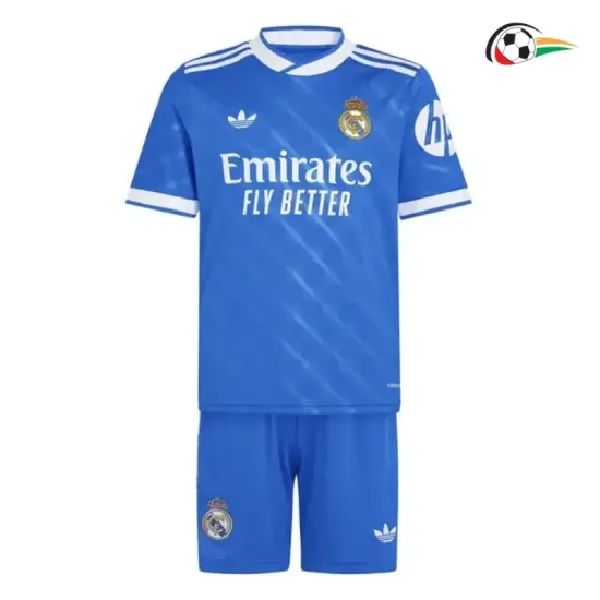 Equipacione Real Madrid Futebol Thrid 2025/26 Infantil Azul Equipacione Real Madrid Futebol Thrid 2025/26 Infantil Azul