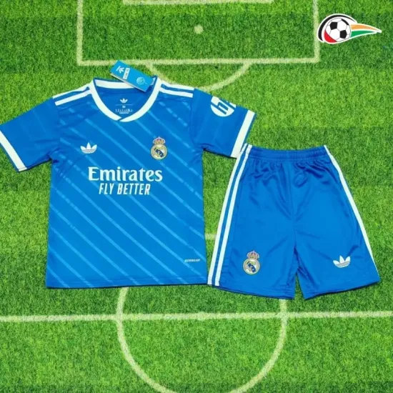 Equipacione Real Madrid Futebol Thrid 2025/26 Infantil Azul Equipacione Real Madrid Futebol Thrid 2025/26 Infantil Azul