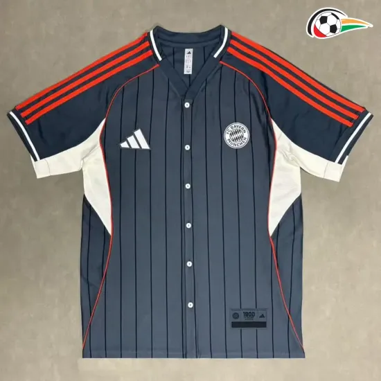 Camisa Bayern Múnich Qualidade AAA Camisa de Beisebol 2025/26 Cinza Camisa Bayern Múnich Qualidade AAA Camisa de Beisebol 2025/26 Cinza