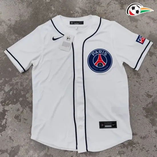 Equipacione PSG Futebol Camisa de Beisebol 2025/26 Branco Equipacione PSG Futebol Camisa de Beisebol 2025/26 Branco