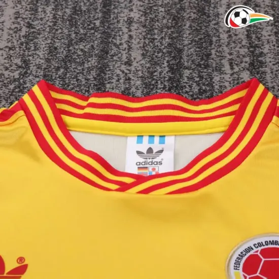 Camisa Colombia Futebol Local 1990 Retro Infantil Amarelo Camisa Colombia Futebol Local 1990 Retro Infantil Amarelo