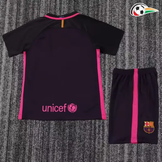 Camiseta Barcelona Replicas Visitante 2016/17 Vintage Niños Preto Camiseta Barcelona Replicas Visitante 2016/17 Vintage Niños Preto