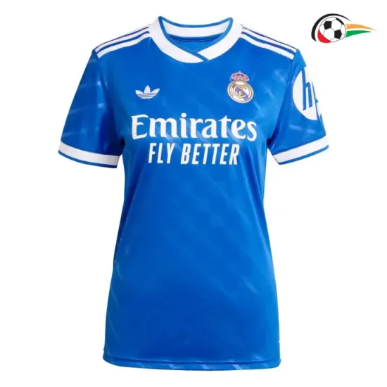 Real Madrid Camisola Qualidade TAILANDESA Thrid Terceiro Kit 2025/26 Mulher Azul Real Madrid Camisola Qualidade TAILANDESA Thrid Terceiro Kit 2025/26 Mulher Azul