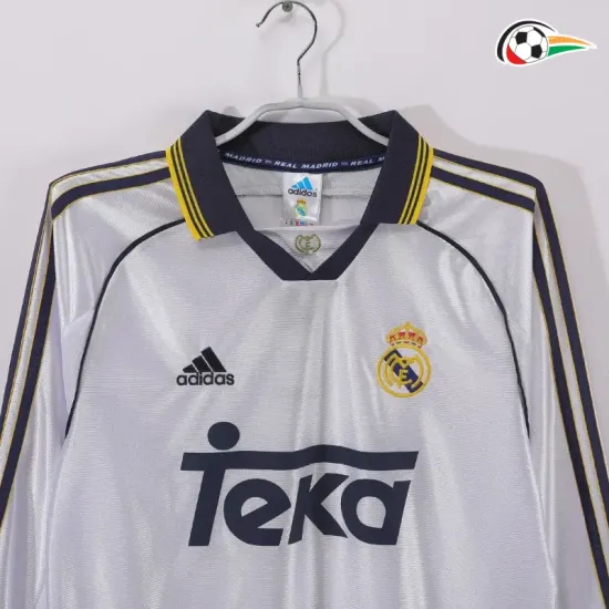 Equipacione Real Madrid Baratas Local 1998/00 Retro Classicas ML Branco Equipacione Real Madrid Baratas Local 1998/00 Retro Classicas ML Branco