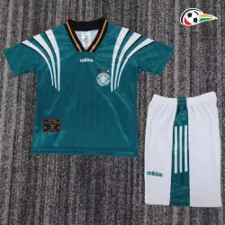 Alemania Camisola Qualidade Premium Visitante 1996 Retro Niños Verde