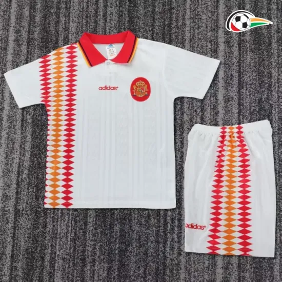 Camiseta España Qualidade TAILANDESA Visitante Segundo Kit 1994 Classicas Niños Branco Camiseta España Qualidade TAILANDESA Visitante Segundo Kit 1994 Classicas Niños Branco