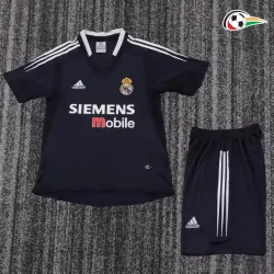 Real Madrid Camisa Qualidade AAA Visitante 2004/05 Vintage Niños Preto