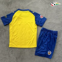 Valencia Equipacione Futebol Alternativa 2025/26 Infantil com Patch da La Liga Amarelo/Roxo/Azul