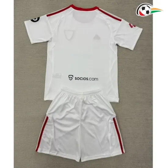 Camiseta Sevilla FC Qualidade TAILANDESA Home Primeiro Kit 2025/26 Infantil Branco Camiseta Sevilla FC Qualidade TAILANDESA Home Primeiro Kit 2025/26 Infantil Branco
