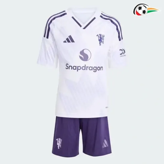Camisa Manchester United Qualidade AAA Away Segundo Kit 2025/26 Infantil Branco Camisa Manchester United Qualidade AAA Away Segundo Kit 2025/26 Infantil Branco