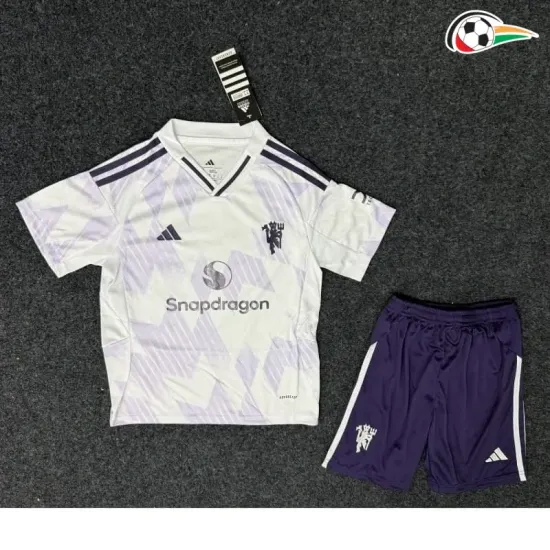Camisa Manchester United Qualidade AAA Away Segundo Kit 2025/26 Infantil Branco Camisa Manchester United Qualidade AAA Away Segundo Kit 2025/26 Infantil Branco
