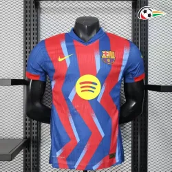 Barcelona Camiseta Replicas 4th 2025/26 Versão Jogador Azul/Vermelho